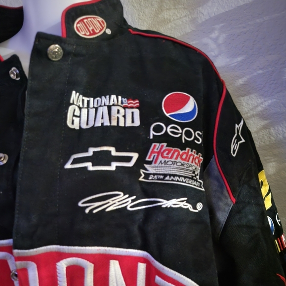 JH Design Nascar Dupont Jeff Gordon Black w/ Flame Jacket - Picture 2 of 9